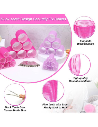 Juego de Rulos para Cabello Selizo - 36 Piezas Rosa