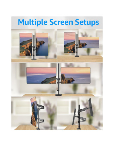 Soporte Doble para Monitor MOUNTUP 32" 2-8 kg Ajustable