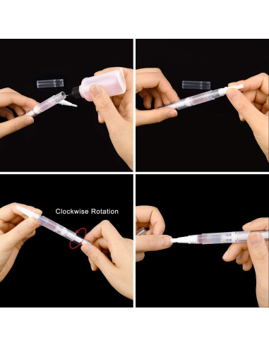 Paquete de 100 bolígrafos transparentes Awpeye 3 ml con giro