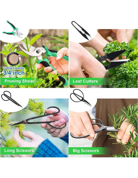 Kit de Herramientas para Bonsai - 24 Piezas con Tijeras Kit de Herramientas para Bonsai - 24 Piezas con Tijeras