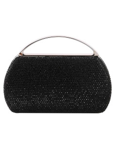 Bolso de Noche de Moda para Mujeres Negro con Rhinestones