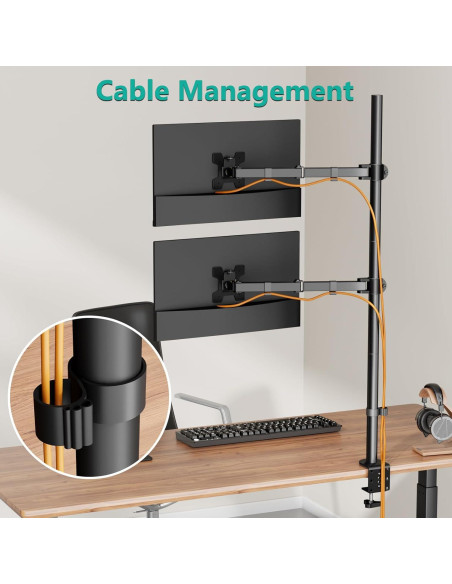 Soporte Doble Vertical WALI para Monitor hasta 32" Negro Soporte Doble Vertical WALI para Monitor hasta 32" Negro