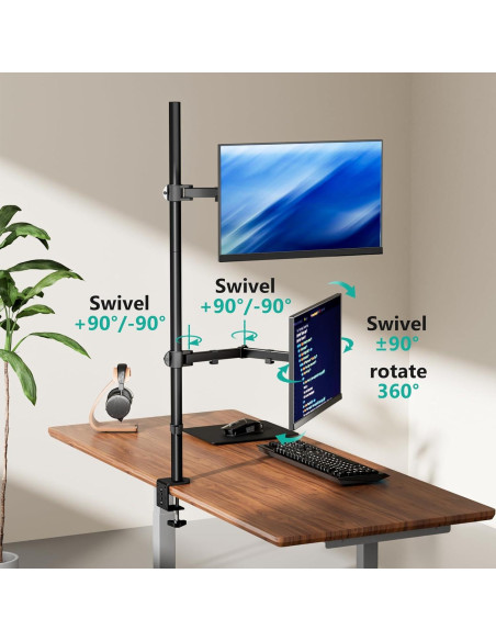 Soporte Doble Vertical WALI para Monitor hasta 32" Negro Soporte Doble Vertical WALI para Monitor hasta 32" Negro