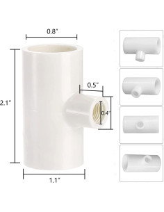 30 Accesorios Tee PVC Bebederos Pollo DredQcco 5cm 2