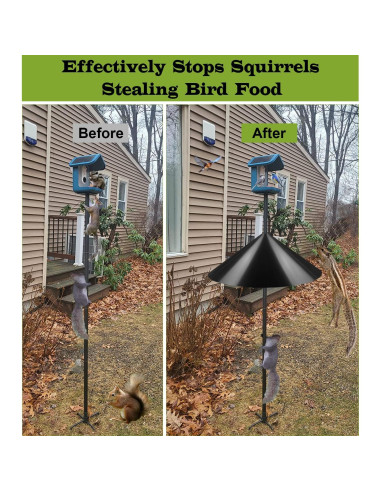 Baffle para Ardillas Ansionsol 48 cm Montaje Poste Negro