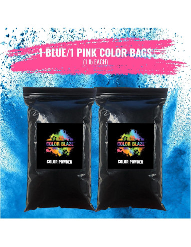 Polvo de Revelación de Género Color Blaze - 0,91 kg Rosa y Azul