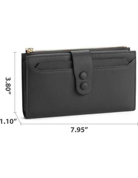 Cartera Grande de Cuero Genuino SENDEFN con Bloqueo RFID Cartera Grande de Cuero Genuino SENDEFN con Bloqueo RFID