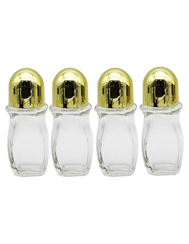 ConStore 4 Botellas de Vidrio Roll-On 50ml Transparentes