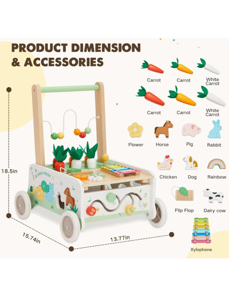Andador de Madera Frogprin Granja con Velocidad Ajustable Andador de Madera Frogprin Granja con Velocidad Ajustable
