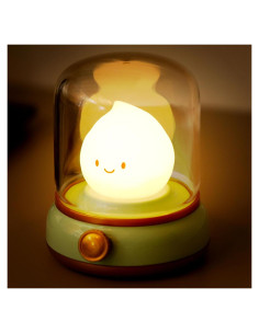 Lámpara Nocturna WANIDEA Verde, Luz de Vela Recargable