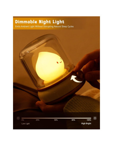 Lámpara Nocturna WANIDEA Verde, Luz de Vela Recargable