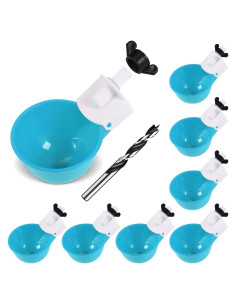 Tazas de Agua para Pollos Psarnuk - 8 Unidades Azul Claro