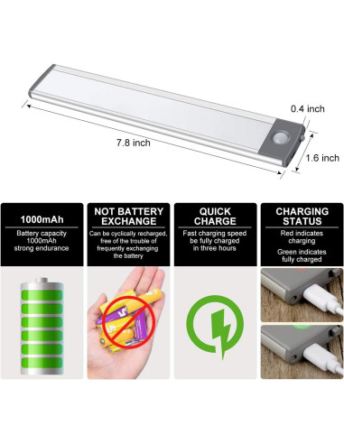 Luz de Armario LED LEPOTEC 30 LEDs Recargable USB