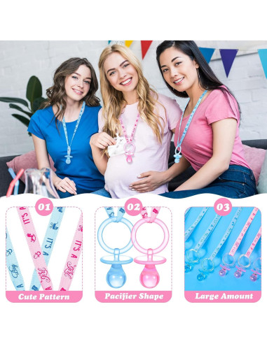 Collar de Chupetes 36 Piezas Coume Baby Shower Acrílico