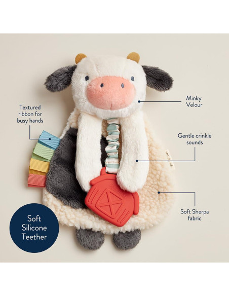 Itzy Ritzy Lovey con Mordedor Vaca - Suave y Texturizado Itzy Ritzy Lovey con Mordedor Vaca - Suave y Texturizado