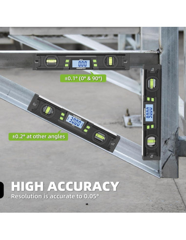 Nivel Digital Torpedo Huepar TL25 10" Aluminio IP54