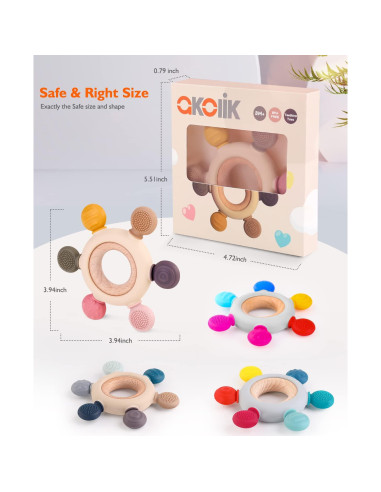 Akolik Mordedor de Silicona para Bebés Rosa 0-18 Meses