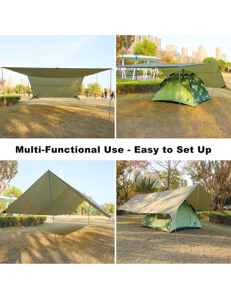 Lona Grande GEERTOP 5.23 x 3.05 m Impermeable Camping Lona Grande GEERTOP 5.23 x 3.05 m Impermeable Camping