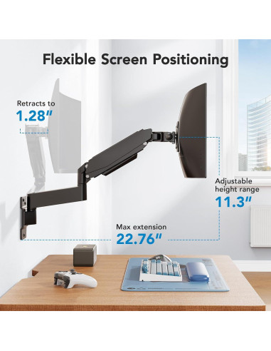 Soporte de Pared para Monitor Ultrawide HUANUO 10-49" 19,96 kg