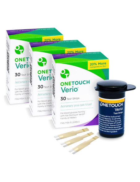 Tiras de Prueba OneTouch Verio - 90 Tiras para Diabetes Tiras de Prueba OneTouch Verio - 90 Tiras para Diabetes