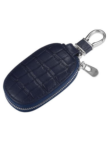 Funda Universal para Llave de Auto uxcell de Cuero Genuino Azul