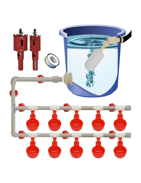 Juego Completo de Tazas de Agua Automáticas para Pollos Juego Completo de Tazas de Agua Automáticas para Pollos