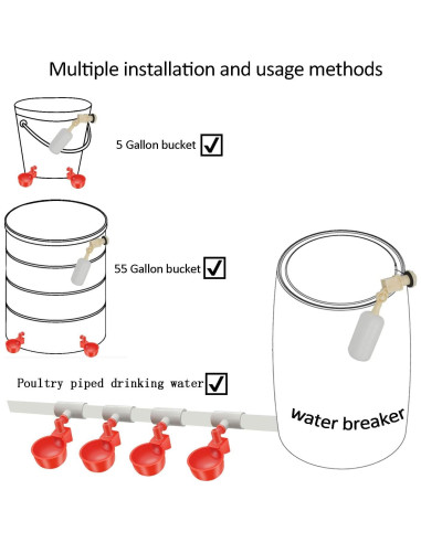 Juego Completo de Tazas de Agua Automáticas para Pollos