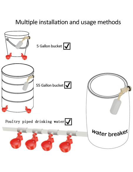 Juego Completo de Tazas de Agua Automáticas para Pollos Juego Completo de Tazas de Agua Automáticas para Pollos