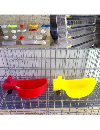12 Tazas Bebederos Automáticos para Aves MODUODUO Rojo