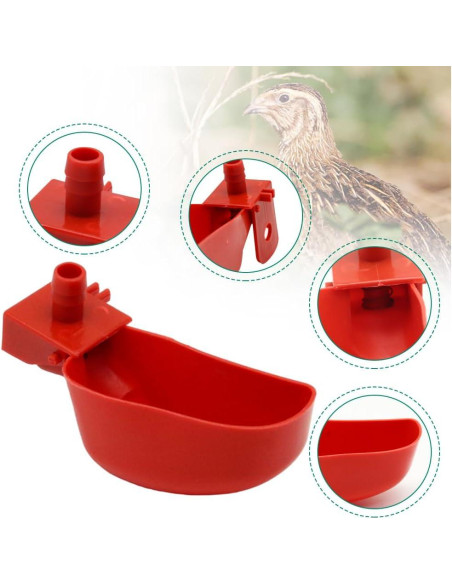12 Tazas Bebederos Automáticos para Aves MODUODUO Rojo 12 Tazas Bebederos Automáticos para Aves MODUODUO Rojo