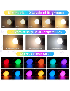 Bombilla LED Recargable E26 Sunaifa 15 Colores 2000mAh 2