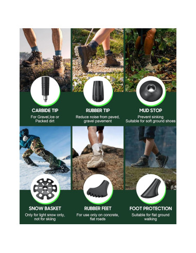 Bastones de Trekking Pojifi PO-TR01 Aluminio Ajustables 135 cm