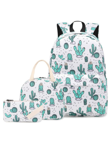 Mochila Escolar 3 en 1 Dezcrab para Niñas con Almuerzo y Estuche