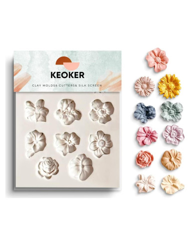 Moldes de Arcilla Polimérica KEOKER - 1 Pcs Flor Mediana