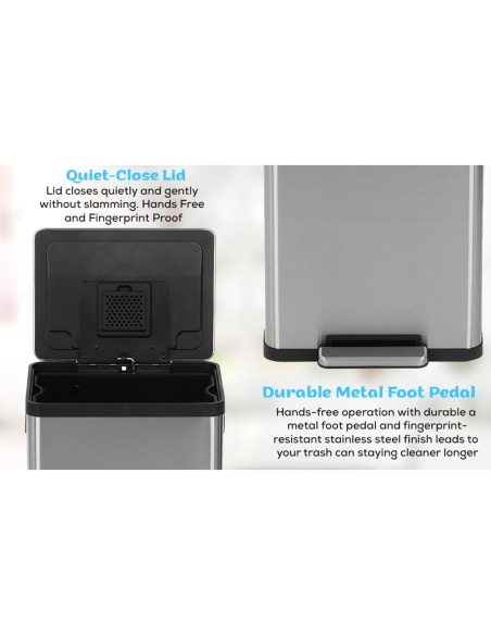 Cubo de Basura Simpli-Magic 50L Acero Inoxidable con Pedal Cubo de Basura Simpli-Magic 50L Acero Inoxidable con Pedal