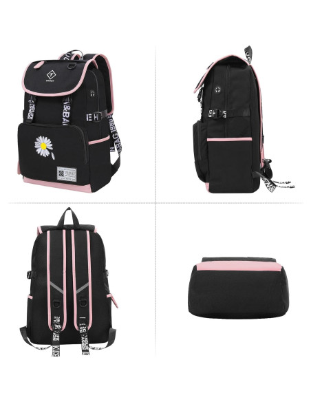 Mochila Escolar FRONET Rosa para Niñas 28L con Estuche y Almuerzo Mochila Escolar FRONET Rosa para Niñas 28L con Estuche y Almuerzo