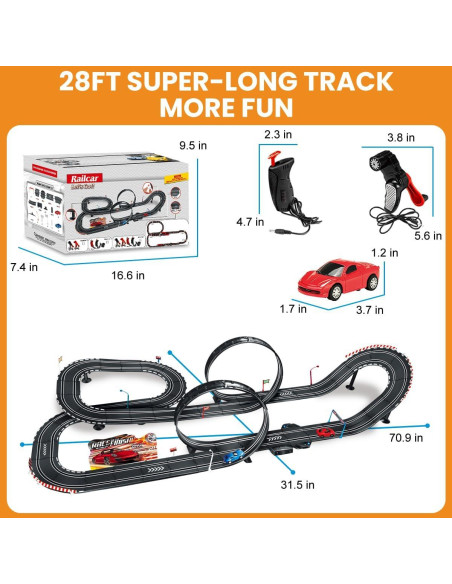 Pista de Carreras Eléctrica Tucraew 8,84 m con 4 Coches Pista de Carreras Eléctrica Tucraew 8,84 m con 4 Coches