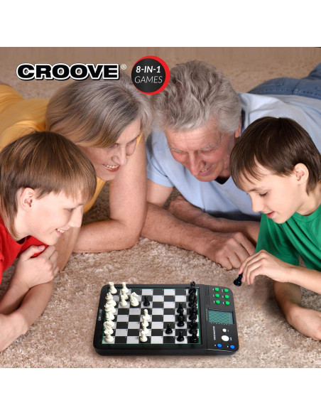 Juego de Ajedrez Electrónico Magnético 25,4 cm Croove Juego de Ajedrez Electrónico Magnético 25,4 cm Croove