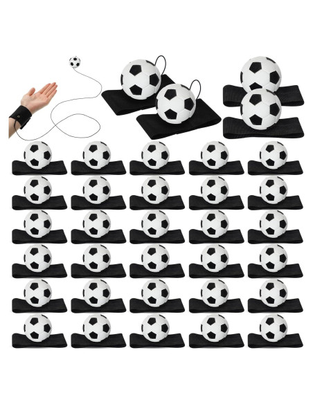 Jerify 30 Pcs Bola de Retorno de Muñeca Fútbol Ajustable Jerify 30 Pcs Bola de Retorno de Muñeca Fútbol Ajustable