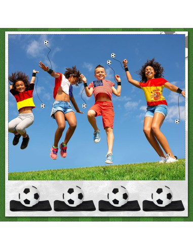 Jerify 30 Pcs Bola de Retorno de Muñeca Fútbol Ajustable