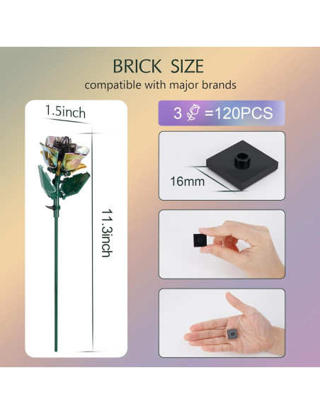 Ramo de Flores de Rosa 120 Piezas Arcoíris Compatible Lego Ramo de Flores de Rosa 120 Piezas Arcoíris Compatible Lego
