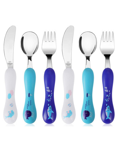 Set de Utensilios para Niños Lehoo Castle - 6 Piezas Acero Inoxidable