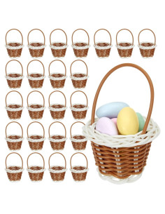 Paquete de 24 Mini Cestas Tejidas Juvale 5x8 cm para Manualidades