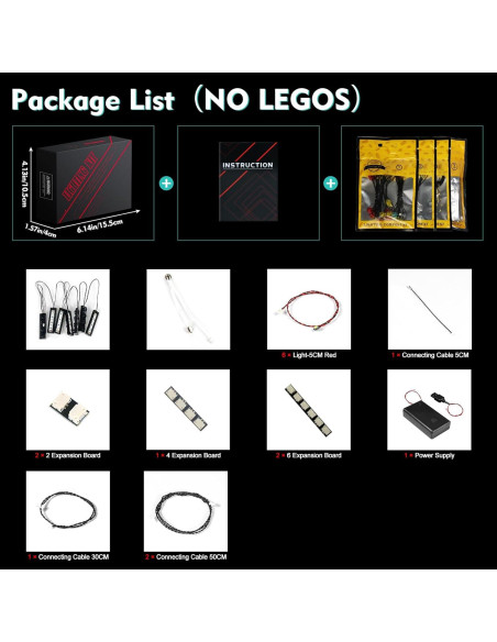 Kit de Luz LocoLee para Lego 10333 Barad Dur, LED 12V Kit de Luz LocoLee para Lego 10333 Barad Dur, LED 12V
