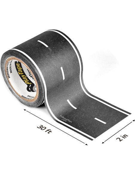 Cinta de carretera PlayTape 30 pies x 5,08 cm para juguetes Cinta de carretera PlayTape 30 pies x 5,08 cm para juguetes