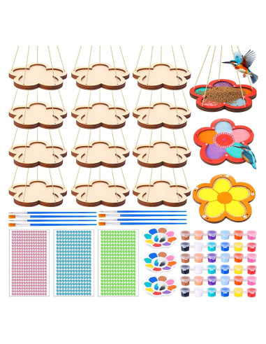 Kit de Manualidades para Niños Czlotyh - 12 Comederos de Aves DIY