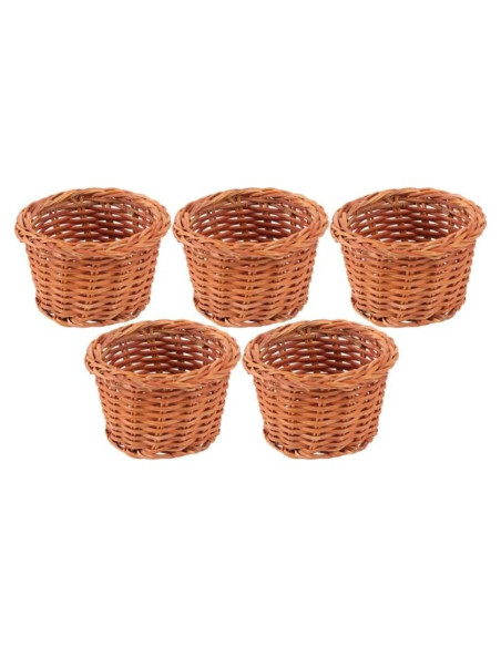 5 Mini Cestas Tejidas EXCEART para Decoración y Dulces 5 Mini Cestas Tejidas EXCEART para Decoración y Dulces
