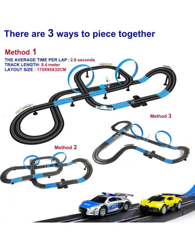 Conjunto de Pista Eléctrica AGM MASTECH 8.4m con 4 Coches