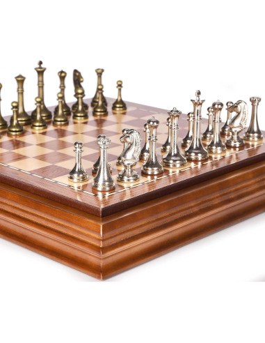 Juego de Ajedrez de Madera AMEROUS 32 cm con Piezas de Metal