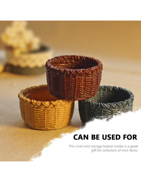 Cestas de Mimbre Miniatura 6pcs SEWACC Accesorios Decorativos Cestas de Mimbre Miniatura 6pcs SEWACC Accesorios Decorativos